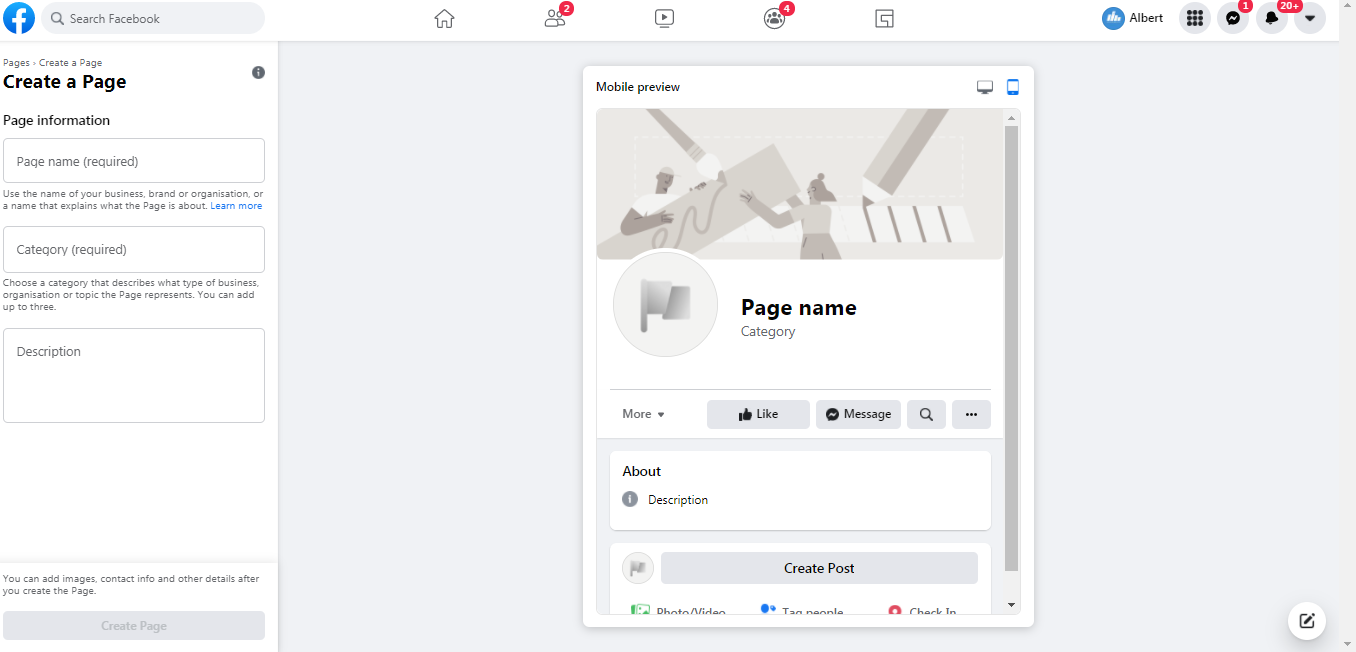 create business facebook page